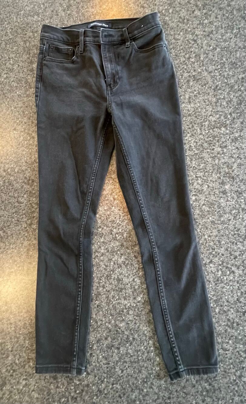 Jeans SZ 27x30 4/6 Skinny Calvin Klein BLK Stretch Denim Pants Women's